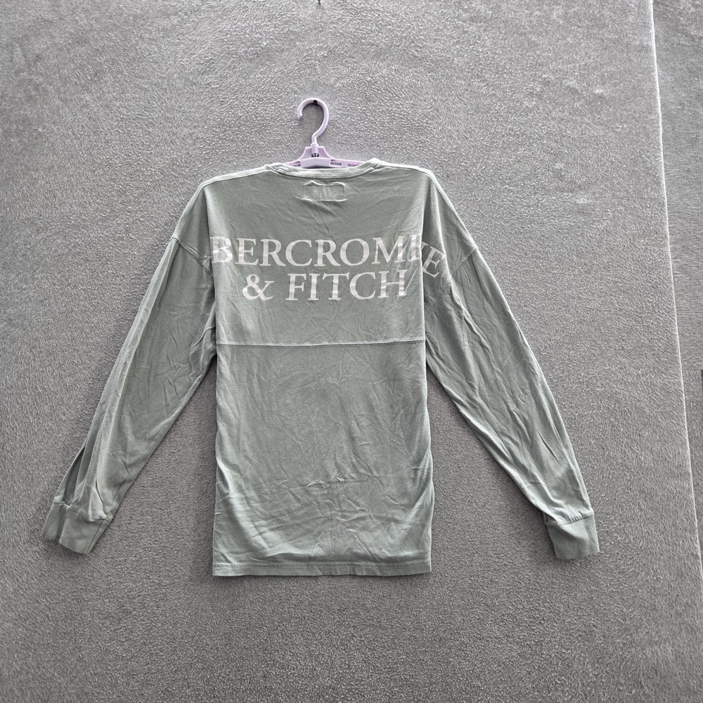 Abercrombie & Fitch Women Shirt M Green Soft A&F Tee Arch Logo Jersey